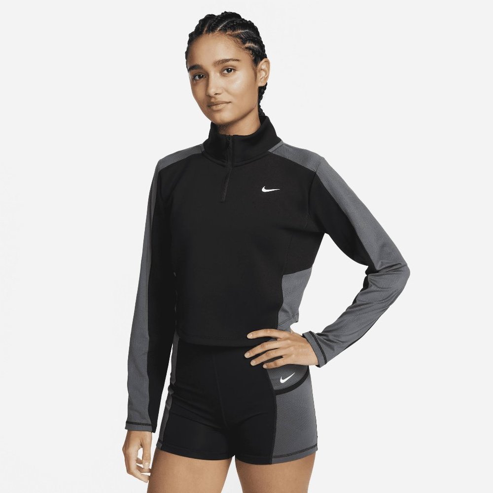 Nike Women's Dri-FIT Long Sleeve ¼ Zip Training Shirt Size M